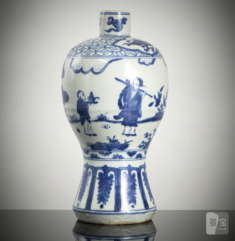 A good blue and white meiping with figural scene - 图2